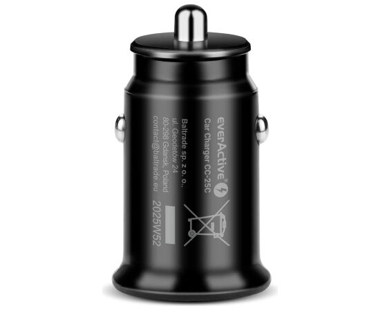 Car charger 2 X USB 12W black + cable USB-C 1m Telefonu lādētāji 220v