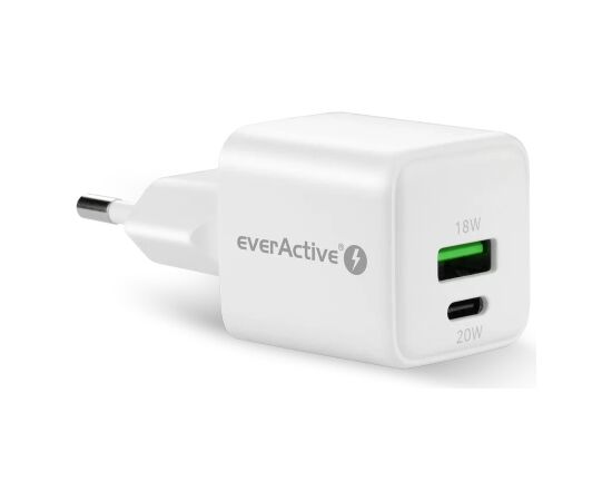Charger 1 x USB, 1 x USB-C Quick Charge 3.0 20W white Зарядные устройства