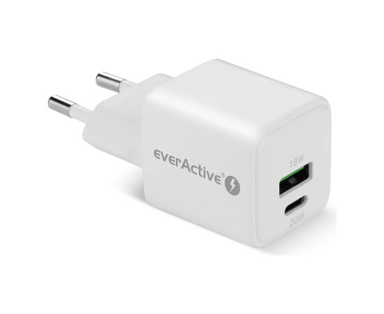 Charger 1 x USB, 1 x USB-C Quick Charge 3.0 20W white Зарядные устройства