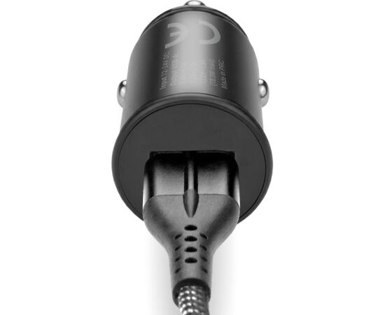 Car charger 1 X USB QC3.0 18W black + cable USB-C 1m Зарядные устройства