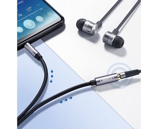 UGREEN AV118 Кабель-удлинитель 3.5mm male - 3.5mm female 5m / чёрный Aудио-видео