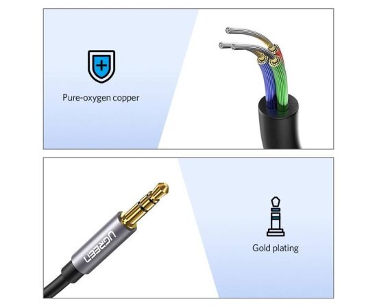 UGREEN AV118 Кабель-удлинитель 3.5mm male - 3.5mm female 5m / чёрный Aудио-видео