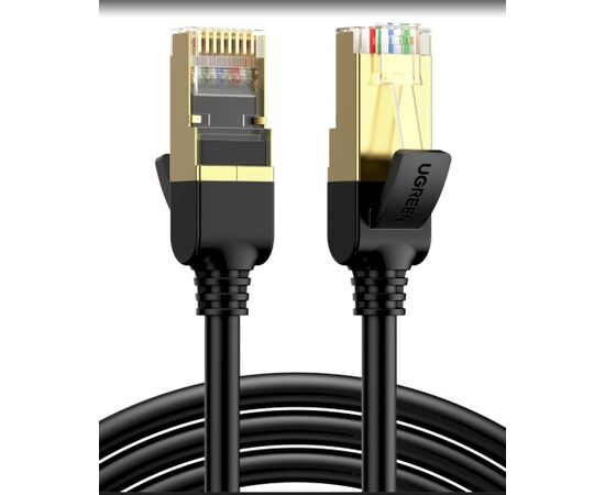 UGREEN NW107 Cable F/FTP CAT7 ar 2xRJ45 spraudņiem 1.5m / melns Tīkla vadi