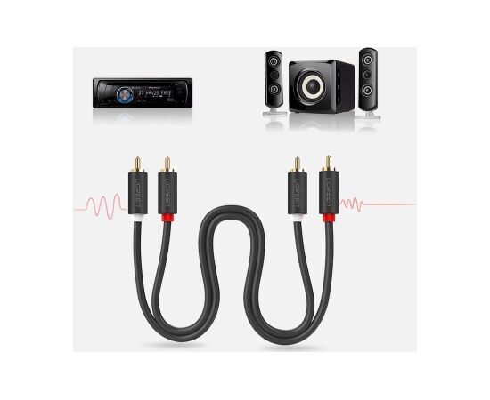 UGREEN AV104 2xRCA male - 2xRCA male kabelis 3m / melns Jaunumi - Audio-Video