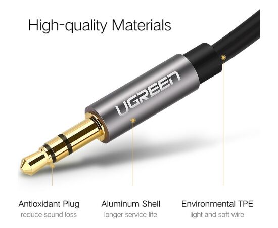 UGREEN AV119 Cable Кабель для зарядки 3.5mm male - 3.5mm male 0.5m Aудио-видео