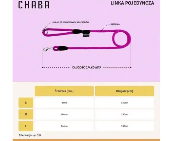Chaba CHABA SMYCZ LINKA ``S`` 6mm/1,3m FUKSJA Citas preces