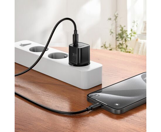 Charger Hoco N66 35W GaN USB-C/USB-A + USB-C to USB-C cable 1.0m white Telefonu lādētāji 220v