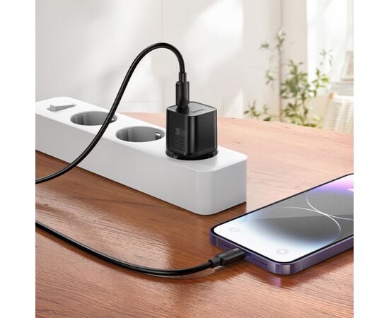 Charger Hoco N66 35W GaN USB-C/USB-A + USB-C to Lightning cable 1.0m white Telefonu lādētāji 220v