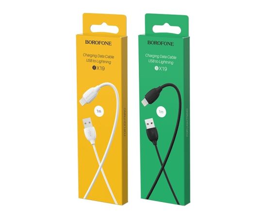 USB cable Borofone BX19 USB-A to Lightning 1.0m white Data USB kabeļi