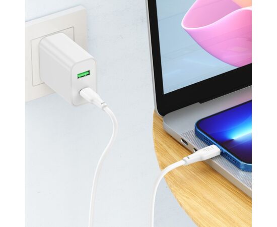 USB cable Hoco X93 PD20W USB-C to Lightning 2.0m white Data USB kabeļi