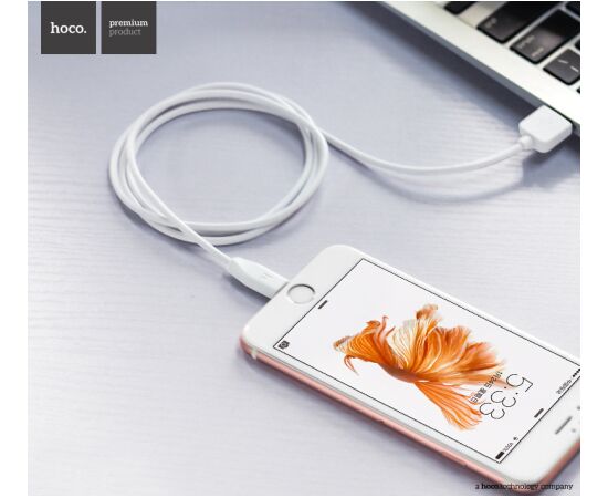 USB cable Hoco X1 Lightning 1.0m white Data USB kabeļi