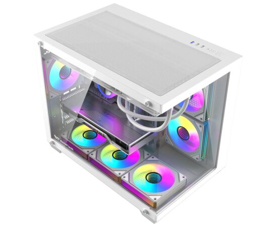 DarkFlash B275 PRO computer case (white) + 6 fans Datoru korpusi