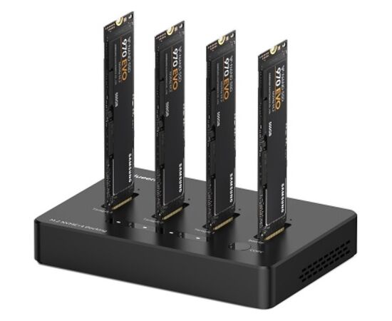 Extradigital SSD 4 Bays Docking Station M.2 NVME, USB-A, USB-C Ārējo HDD, SSD korpui
