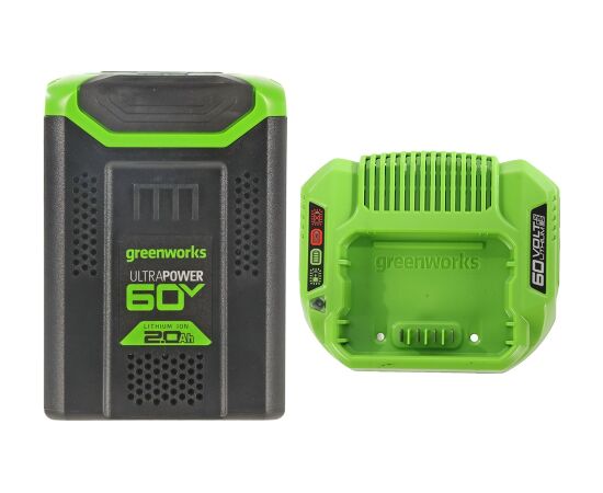 Akumulators Greenworks K6S2AEAA1; 60 V; 2,0 Ah; 2 A akum. + lādētājs Аккумуляторы