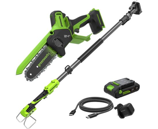 Atzarošanas motorzāģis Greenworks CS1522GA3; 24 V; 15 cm; 1x2,0 Ah akum. Пилы