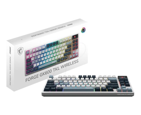 Klaviatūra MSI FORGE GK600 TKL W SKY Gaming Keyboard Wireless Клавиатуры