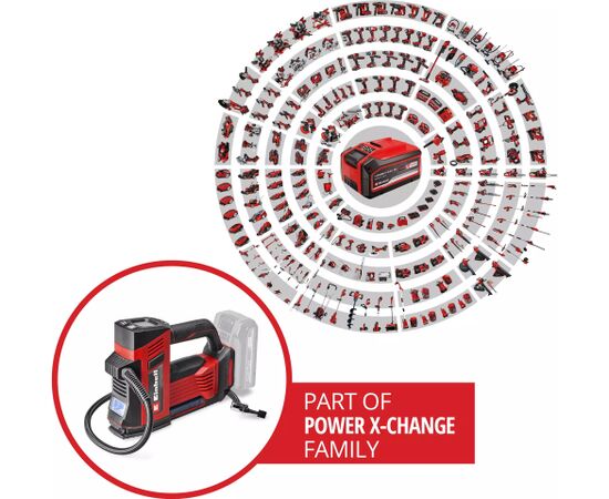Einhell CE-CC 18/23 D Li-Solo akumulatora automobiļa kompresors, 18 V, sarkans/melns, (bez akumulatora un lādētāja) Kompresori