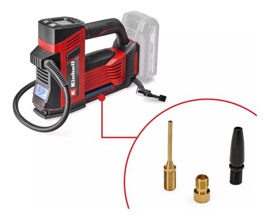 Einhell CE-CC 18/23 D Li-Solo akumulatora automobiļa kompresors, 18 V, sarkans/melns, (bez akumulatora un lādētāja) Kompresori