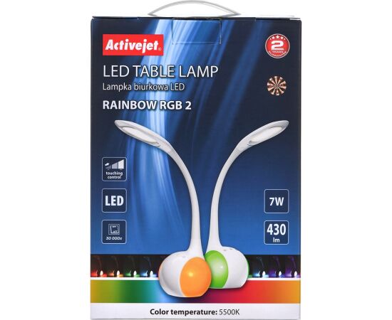 Activejet LED desk lamp AJE-RAINBOW RGB 2 Biroja galda lampas