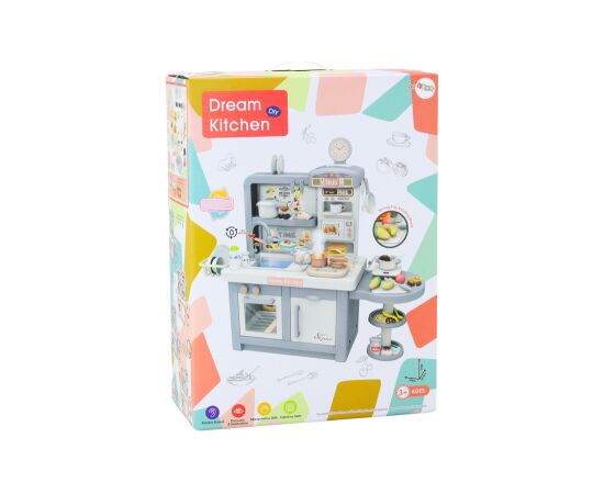 Leantoys Dream Kitchen For Children Lights Sounds Steam Accessories Gray Новости - Детские товары