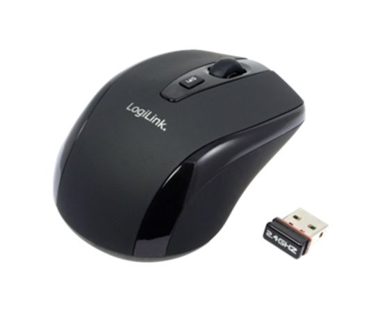 Logilink Maus optisch Funk 2.4 GHz wireless, Black, 2.4GH wireless mini mouse with autolink