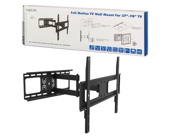 Logilink BP0028 TV Sienas stiprinājums , 37"-70", tilt +10°-20°,swievel +-90°, 475mm