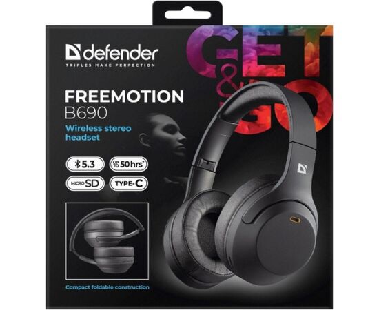 HEADPHONES DEFENDER BLUETOOTH FREEMOTION B690 BLACK Austiņas