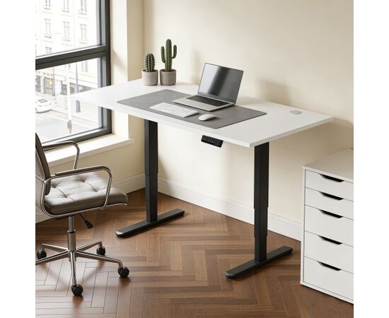 Adjustable Height Table Up Up Bjorn II Black, Table top L White Biroja galdi