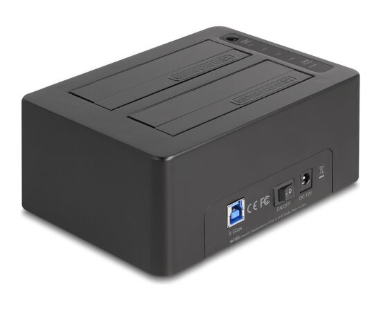 DeLOCK Dual docking station for 2 x SATA HDD / SSD (black, with clone function, card reader, USB-A) Usb HUB