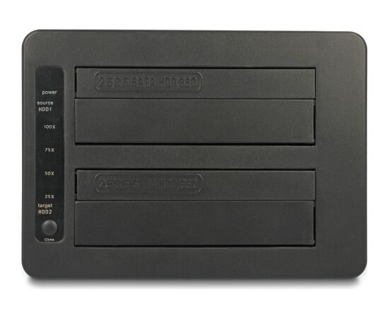 DeLOCK Dual docking station for 2 x SATA HDD / SSD (black, with clone function, card reader, USB-A) Usb HUB