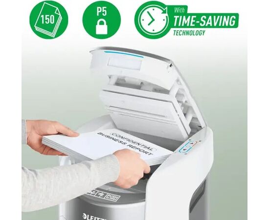 Leitz IQ Optimax AutoFeed 150 Shredder, P5, 150 sheets, 15 l Dokumentu smalcinātāji