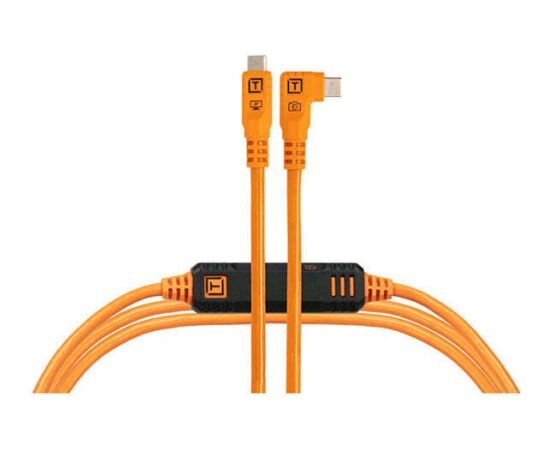 Tether Tools cable USB-C - USB-C TetherPro Optima 10G Right Angle 3m, orange (CUC10RTG2B-ORG) Новинки Компьютерная техника