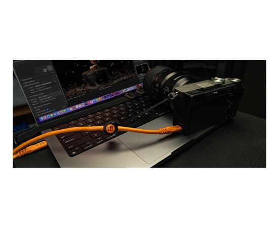Tether Tools cable USB-C - USB-C TetherPro Optima 10G Right Angle 3m, orange (CUC10RTG2B-ORG) Новинки Компьютерная техника