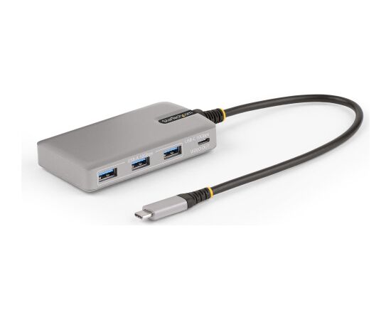 StarTech 4-Port USB-C Hub with USB-C DP Alt Mode Video Output 4K 60Hz, 3x USB-A, 1x USB-C, 100W Power Delivery Pass-Through, USB 3.2 Gen 2 (10Gbps), Portable USB Type-C to USB Type-A/C - 1ft (30cm) Host Cable (HB31C3A1CDPPD3) - Hub - Новинки Компьютерная техника