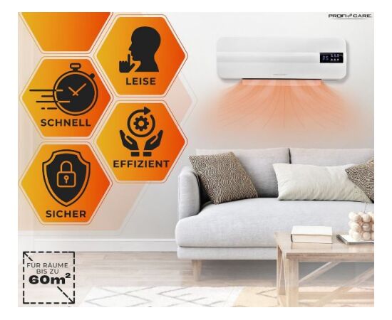 Wall ceramic fan heater Proficare Gaisa sildītāji