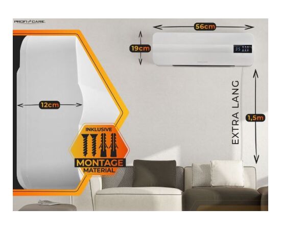 Wall ceramic fan heater Proficare Gaisa sildītāji