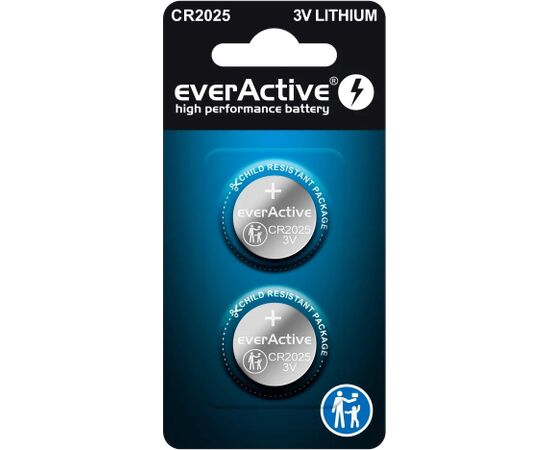 Lithium battery mini everActive CR2025 - blister 2 pcs. Baterijas un akumulatori