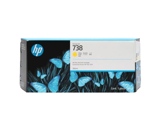 HP 738 (676M8A) Ink Cartridge, Yellow Tintes printeru izejmateriāli