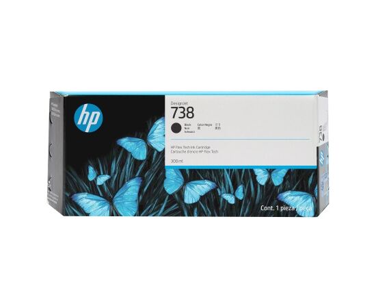 HP 738 (498N8A) Ink Cartridge, Black Tintes printeru izejmateriāli