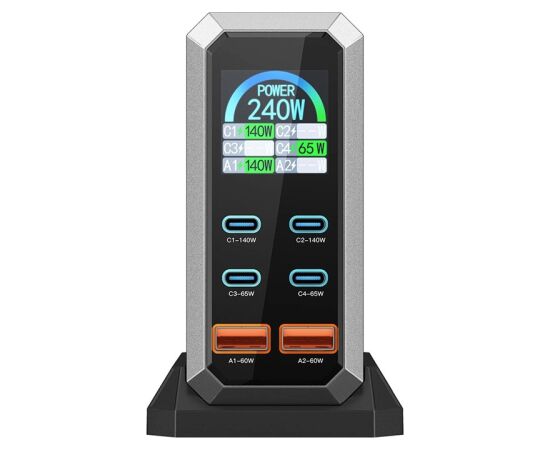 Blitzwolf BW-S31 2xUSB-A, 4xUSB-C, PD, 240W network charger. Новинки Компьютерная техника