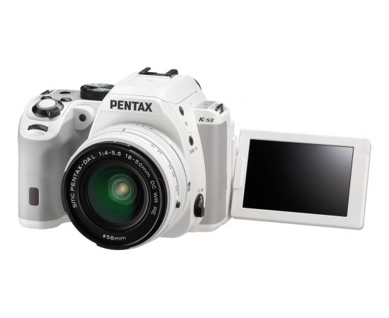 Pentax K-S2 + 18-50mm WR komplekts, balts
