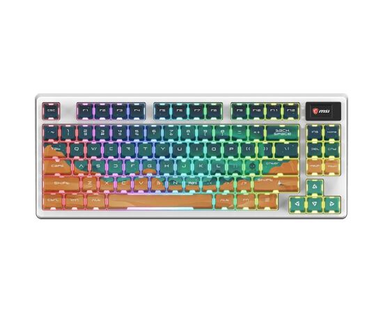 MSI FORGE GK600 TKL WIRELESS MARS Gaming Keyboard Wireless US Bluetooth Wireless connection Mechanical Linear Klaviatūras
