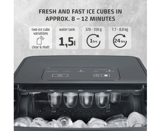 Caso 3403 Ice Cube Maker 130W 1.5L Matt Black Крупная бытовая техника