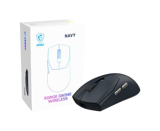 MSI Gaming Mouse FORGE GM340 WIRELESS Wireless 2.4 GHz, Bluetooth, USB Navy Peles, ievadierīces