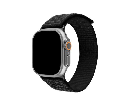 Fixed Sporty Strap for Apple Watch Ultra 49mm 160-210 mm Black Nylon Smart pūlksteņu aksesuāri