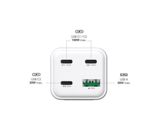 MediaRange 100W GaN Fast Charging Station 1.5m Cable Power Delivery and Quick Charge™ White Новинки смартфонов и телефонов