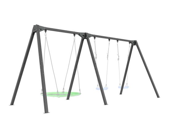 Trīsvietīgas šūpoles ar gultņiem (rāmis) PREMIUM MO-014 - Marbo Sport Детские kачели