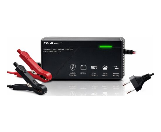 LĀDĒTĀJS Qoltec LiFePO4 12V | 10A | PF 0.9 Новинки Компьютерная техника