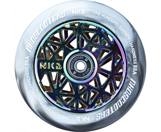Ritenis NKD Black Widow White Rainbow 120mm Piederumi skrejriteņiem