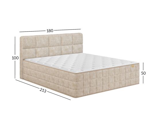 Continental bed EVENING ZONE 180x200cm, beige Кровати